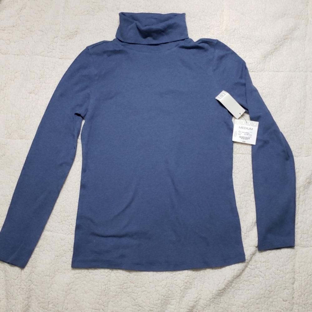 LIZ CLAIBORNE NWT Blue Turtleneck